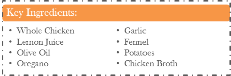 Greek Chicken, Potatoes & Fennel - Key Ingredients